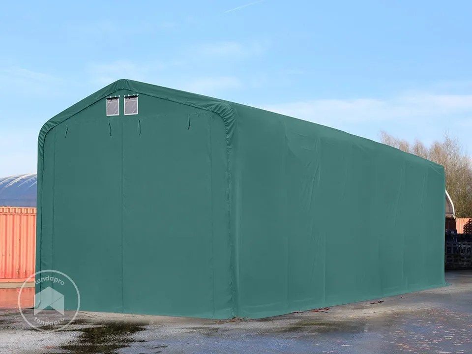 TOOLPORT 4x24m tendostruttura altezza 3,35m, PRIMEtex 2300, verde scuro, senza statica - (49499)