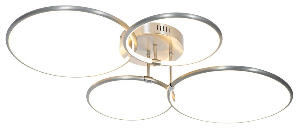 Plafoniera in acciaio con LED dimmerabile a 3 livelli 4 luci - Joaniqa