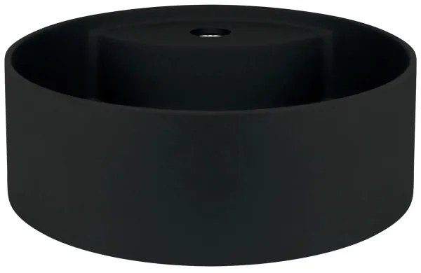 Deante CQS_NU4B - Lavabo da appoggio SILIA con foro preforato per rubinetteria, Ø 36 cm, granito/nero