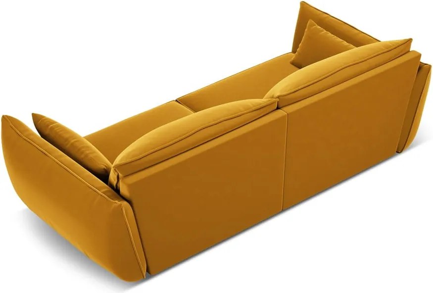 Divano color senape con rivestimento in velluto 208 cm Vanda – Mazzini Sofas