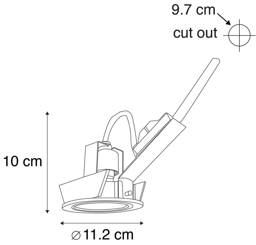 Set di 6 faretti da incasso orientabili neri moderni AR70 - Cisco