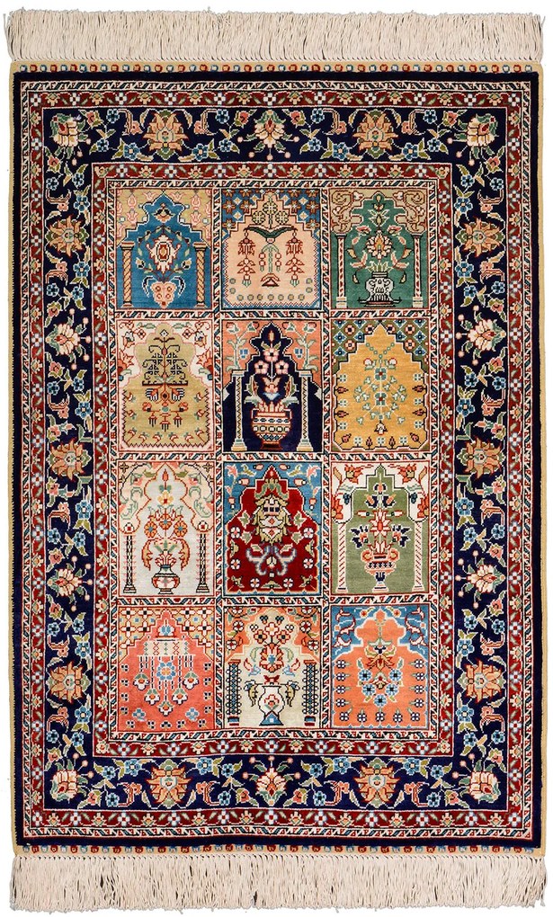 Hereke Tappeto 90 x 60 Beige (Cina) Annodato A Mano