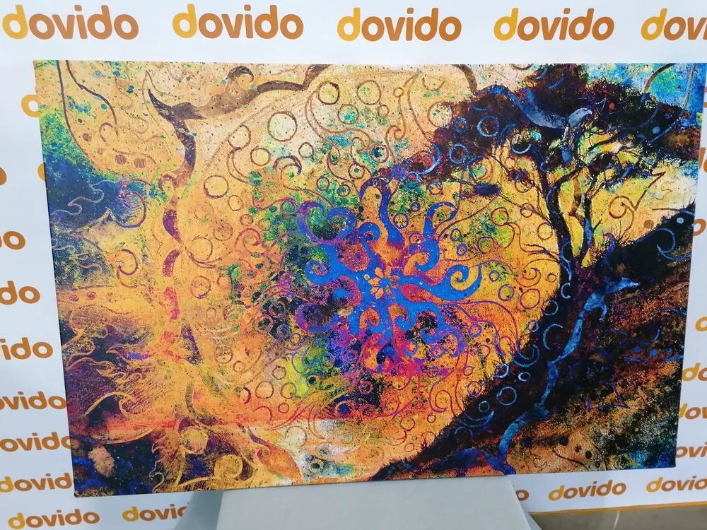 Quadro su tela – Albero con sfondo orientale