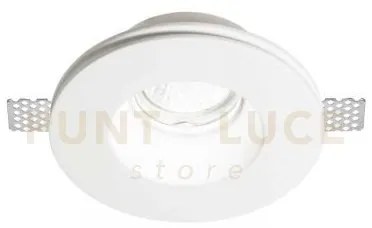 Samba round faretto da incasso 1 luce attacco gu10 d.12,8cm in gess...