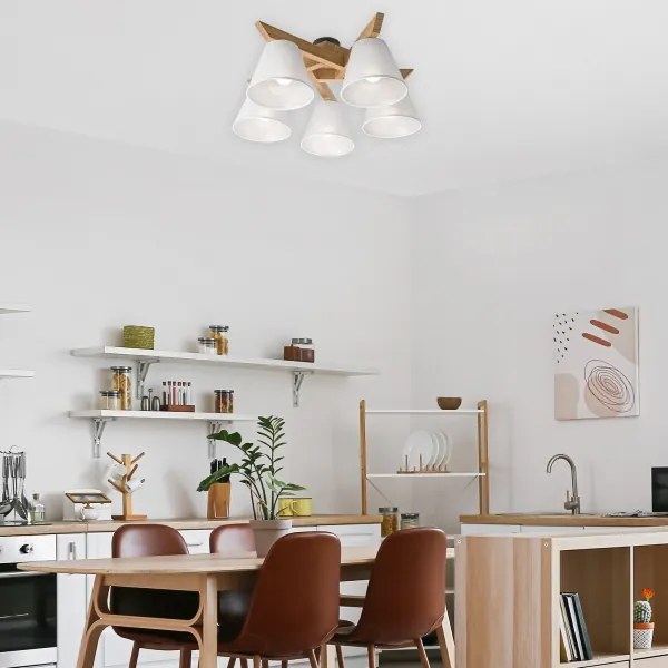 Plafoniera ANTONIO 5xE14/40W/230V rovere