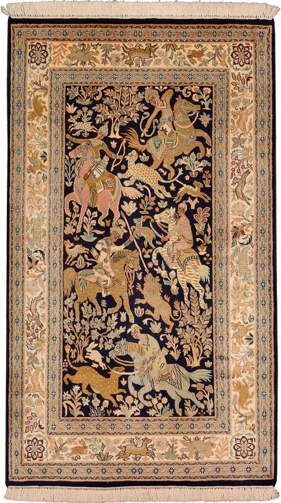 Cashmere Silk Tappeto 80x130 Beige (Indian) Annodato A Mano