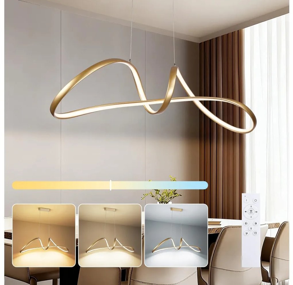 Brilagi-LED Lampadario dimmerabile su cavo TWISTER LED/60W/230V 3000-6000K oro + telecomando