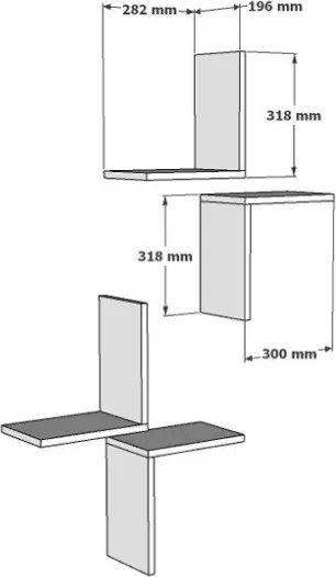Set 4 Mensole A Parete Design Moderno Rovere Scuro Effetto Legno Face