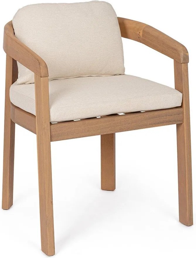 Sedia da esterno di colore naturale in legno massiccio Pablo – Bizzotto