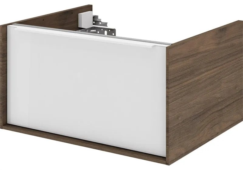 Mobile da bagno sotto lavabo Neo marrone laccato lucido L 60 x H 32 x P 48 cm 1 cassetto, lavabo non incluso