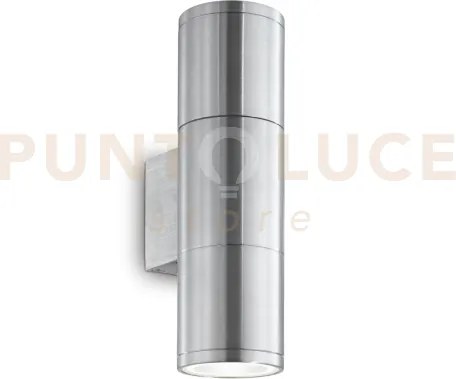 Gun applique esterno ip44 2 luci attacco gu10 alluminio