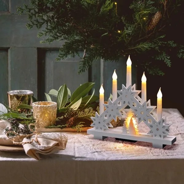 Solight 1v265 - Candelabro natalizio a LED 5xLED/2xAA bianco caldo