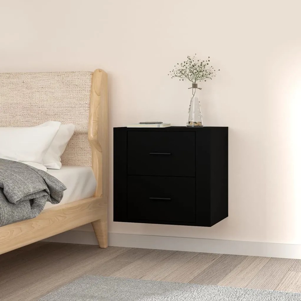 Comodino A Muro Nero 50x36x47 Cm /