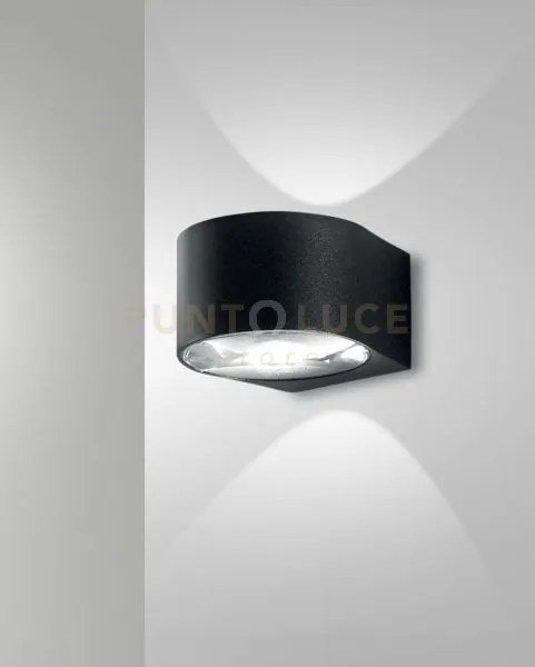 Lao applique nero per esterni 2 luci a led 12w 3000k 1080lm ip65
