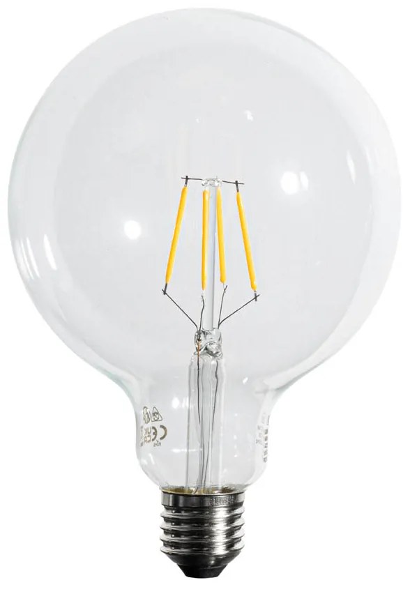 Set di 5 lampadine LED E27 dimmerabili a 3 fasi con filamento a spirale G125 4W 450 lm 2700K