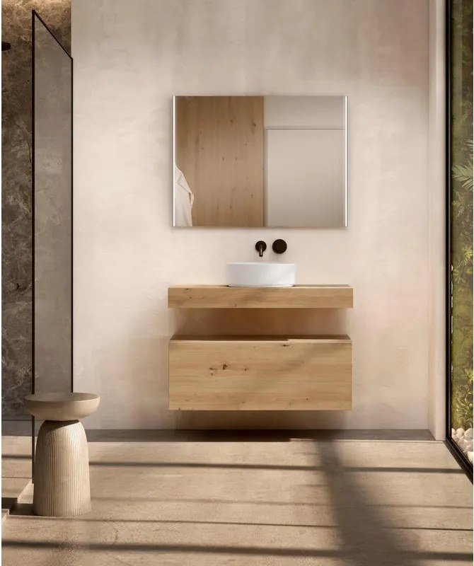 Base a terra Element VISOBATH 1 cassetto P 46 x L 99.5 x H 34.5 cm roble costa placcato compensato