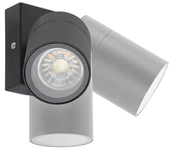 Lampada da parete per esterni nera orientabile IP44 - Solo
