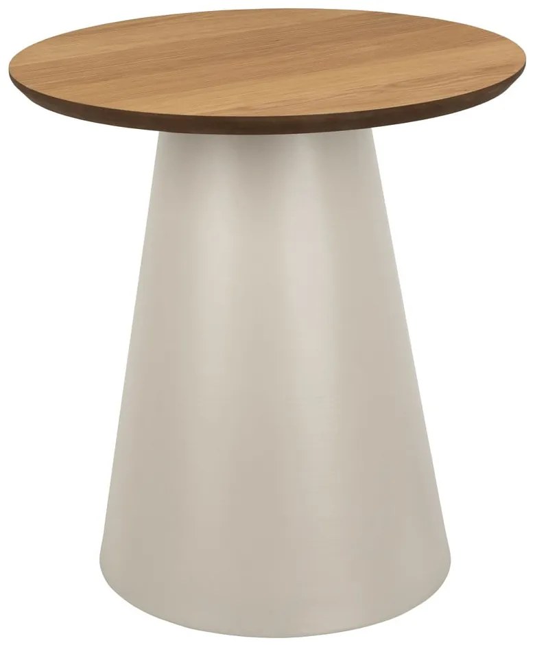 Tavolino rotondo con piano effetto rovere color crema e naturale ø 45 cm Soli - Actona