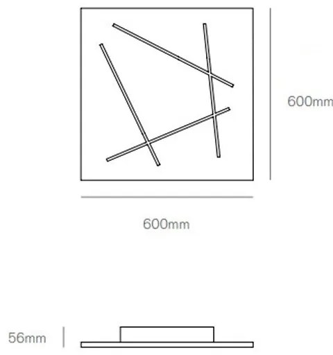 Flat plafoniera 51w 2500lm 3000k black