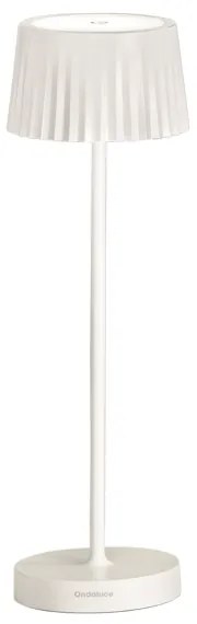 Lampada da tavolo LED 12x38 cm senza fili ricaricabile USB touch MACAO Bianco