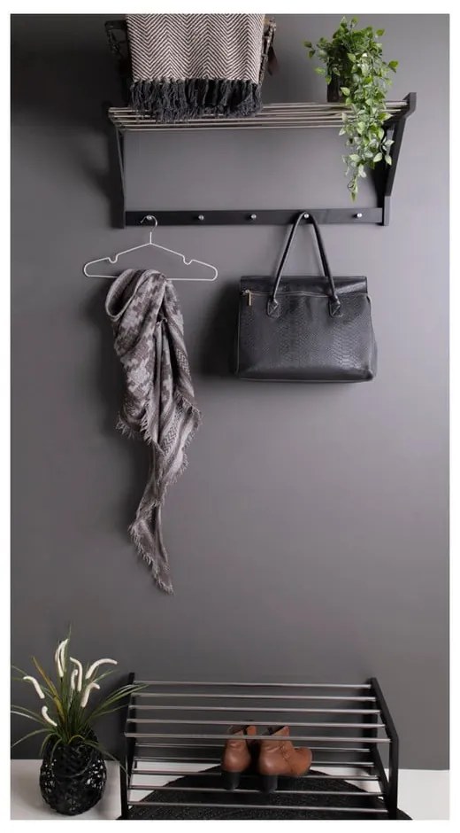 Scarpiera nera in legno di pioppo Padova - House Nordic