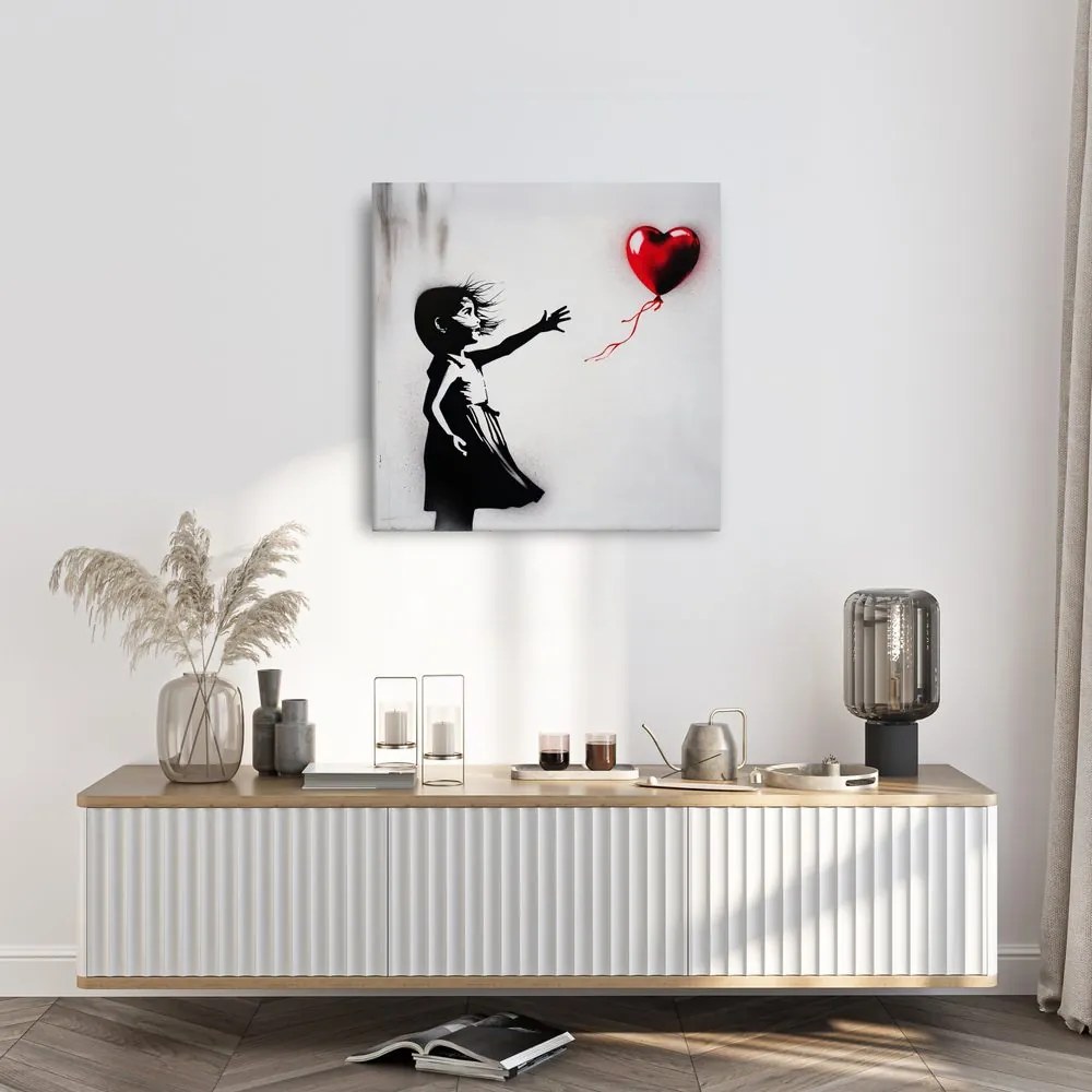 Quadro su tela – Cuore nel vento street art