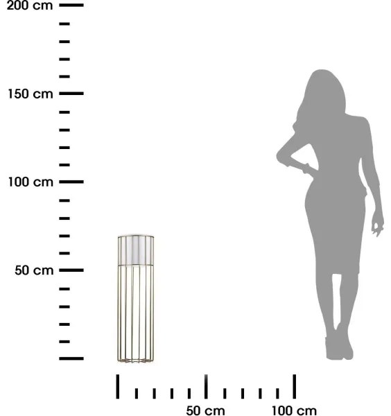 Vaso da fiori in metallo LOFT 70x20 cm oro/bianco