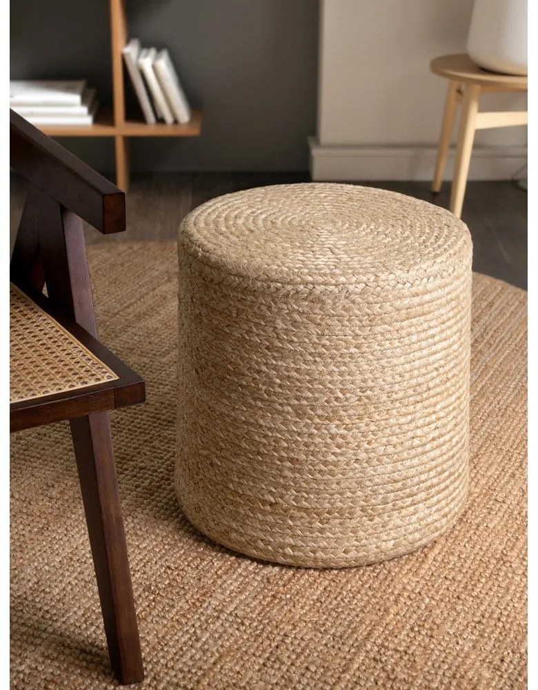 Poggiapiedi di colore naturale Jutta Gold – Hanse Home