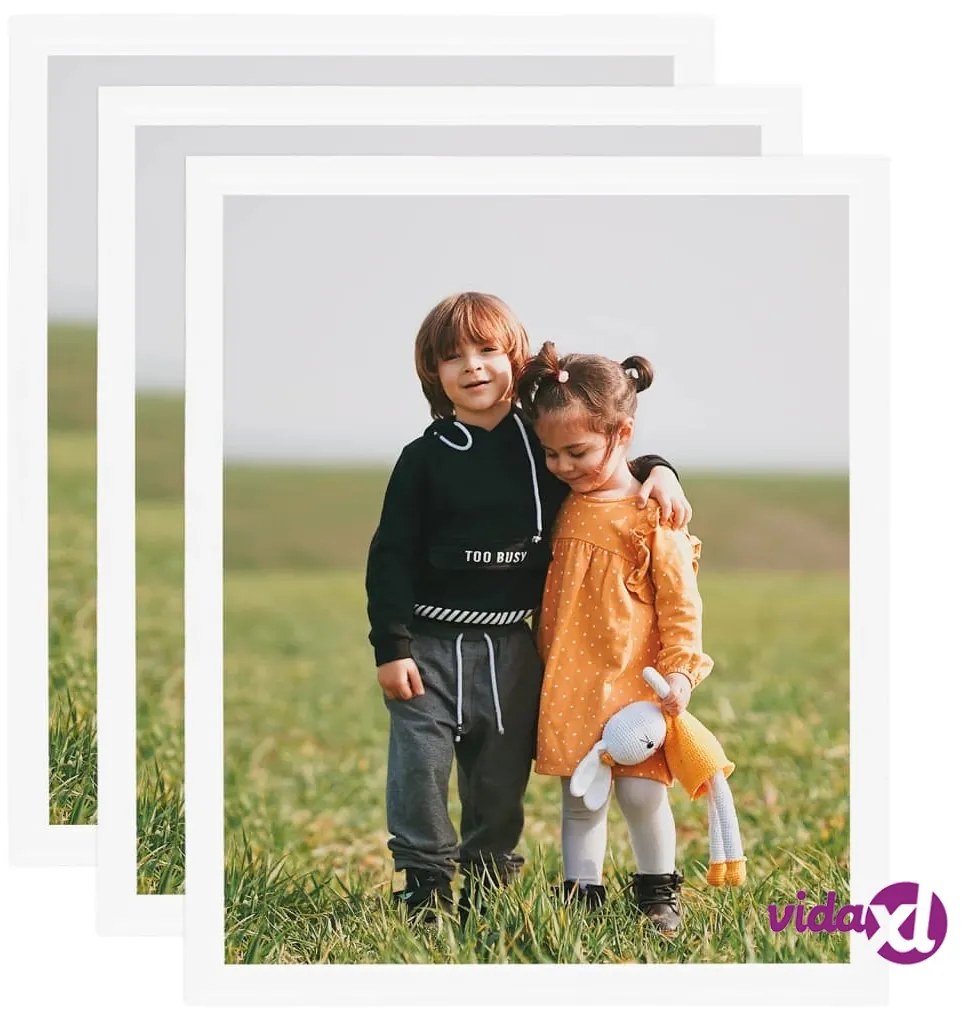 vidaXL Cornici Foto Collage 3 pz per Parete Bianche 40x50 cm in MDF