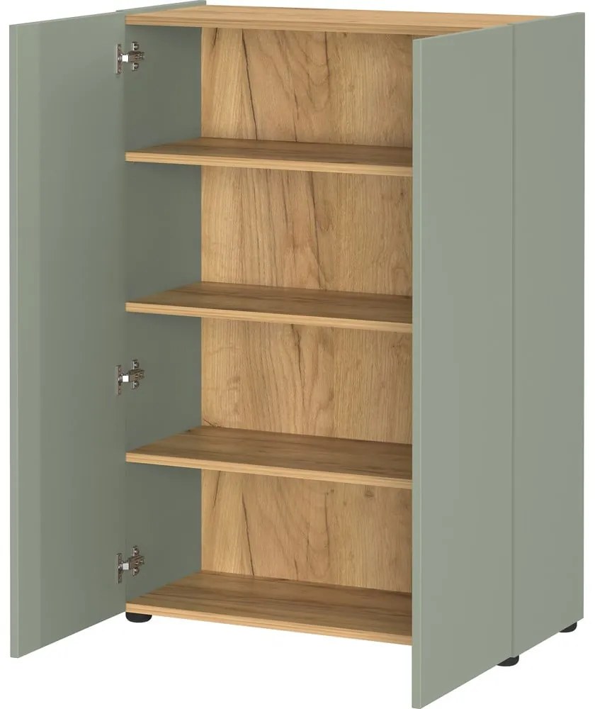 Armadietto color salvia con effetto rovere 74x105x33 cm Alviano – Germania