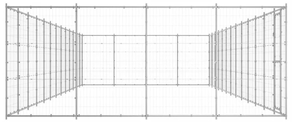 Gabbia per cani da esterno in acciaio zincato 53,24 m²