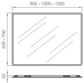 Specchio 60x80 bagno Rettangolare Retroilluminato Ponsi Ercos