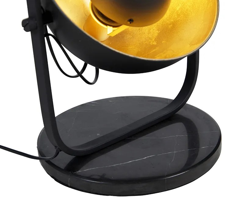 Lampada da terra industriale nera con oro 3 luci - Magnax