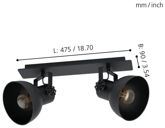 Eglo 43432 - Luce Spot BARNSTAPLE 2 2xE27/40W/230V