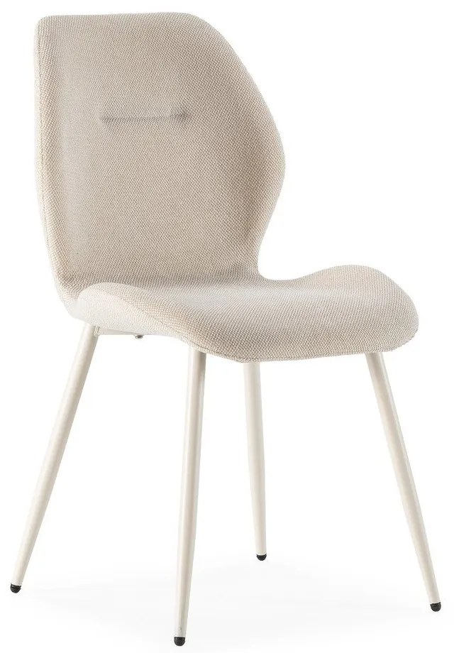 Sedie da pranzo in set color crema in imbottito 4 pz Ansu – Marckeric