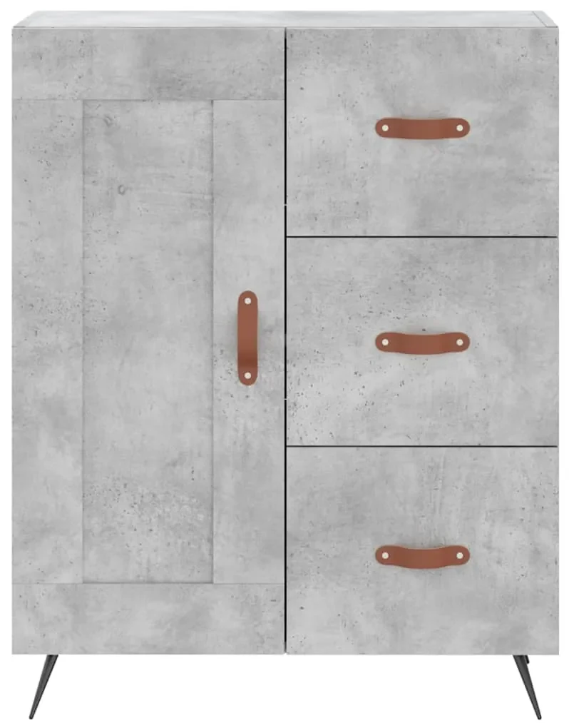 Credenza grigio cemento 69,5x34x90 cm in legno multistrato