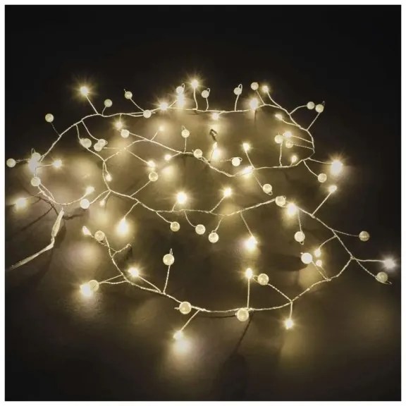 Catena luminosa LED natalizia, 40 LED, 1,5 m, alimentazione 3x AA, bianco caldo