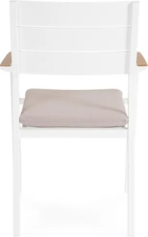 Sedia Da Esterno In Alluminio Con Braccioli E Cuscino Zelmar Bianco Bizzotto