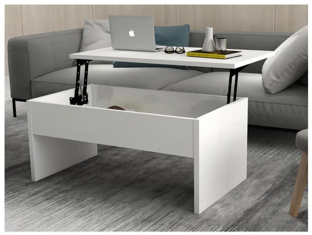 Tavolino pieghevole AKILLI 44,8x90 cm bianco