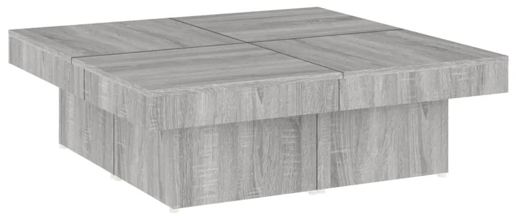 Tavolino da Salotto Grigio Sonoma 90x90x28 cm Legno Multistrato