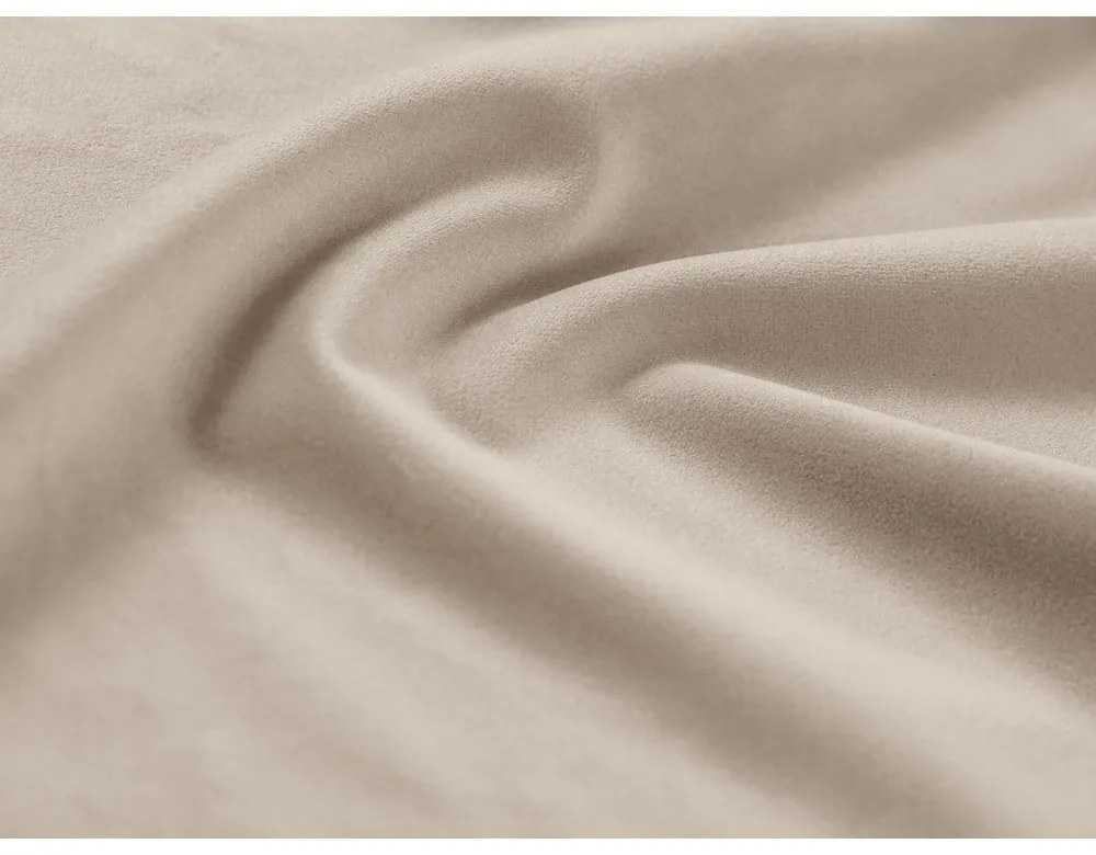 Divano beige allungabile e con contenitore con rivestimento in velluto 235 cm Kyoto – Cosmopolitan Design