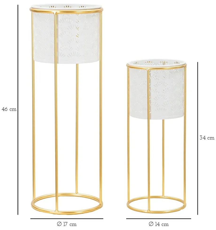 Set di 2 piedistalli per piante in metallo ø 17 cm altezza 46 cm Whity - Mauro Ferretti