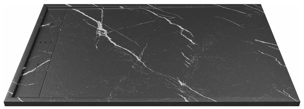 Piatto doccia extrapiatto appoggio o incasso tagliabile 140x90cm Resina SMC Bianco marmorizzato - LYROSA