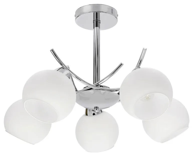Lampadario a sospensione con supporto rigido AMOS 5xE27/40W/230V cromo lucido