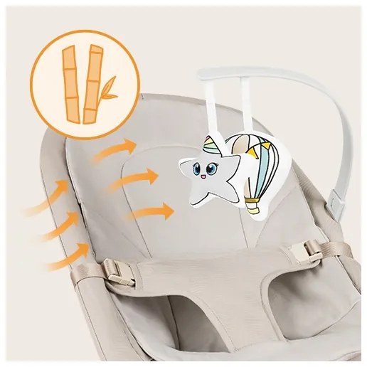 Lionelo - Dondolo per bambini LILAC beige