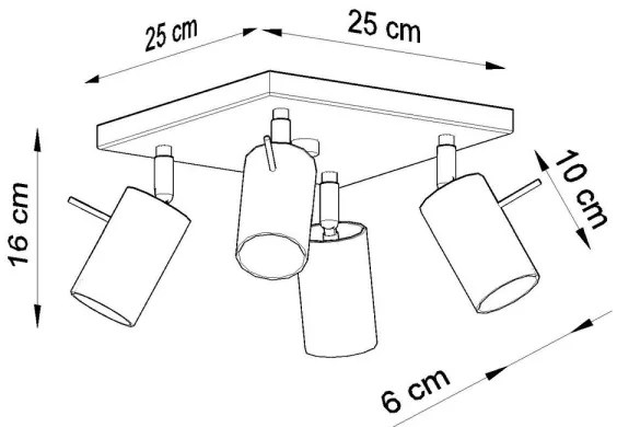 Sollux SL.0452 - Faretto da binario RING 4xGU10/10W/230V