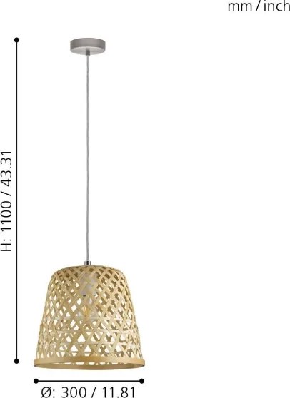 Eglo 43113 - Lampadario a sospensione con filo KIRKCOLM 1xE27/60W/230V