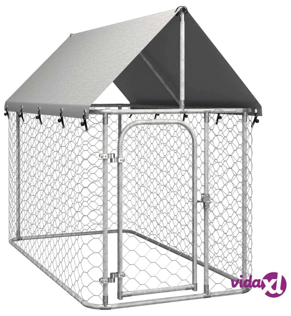 vidaXL Gabbia per Cani da Esterno con Tetto 200x100x150 cm