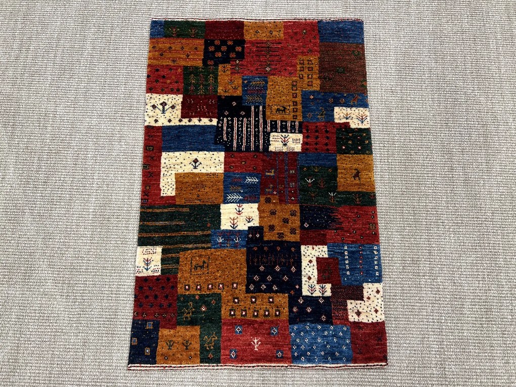 Loribaft Tappeto persiano 90x60 Giallo (Iran) Annodato A Mano