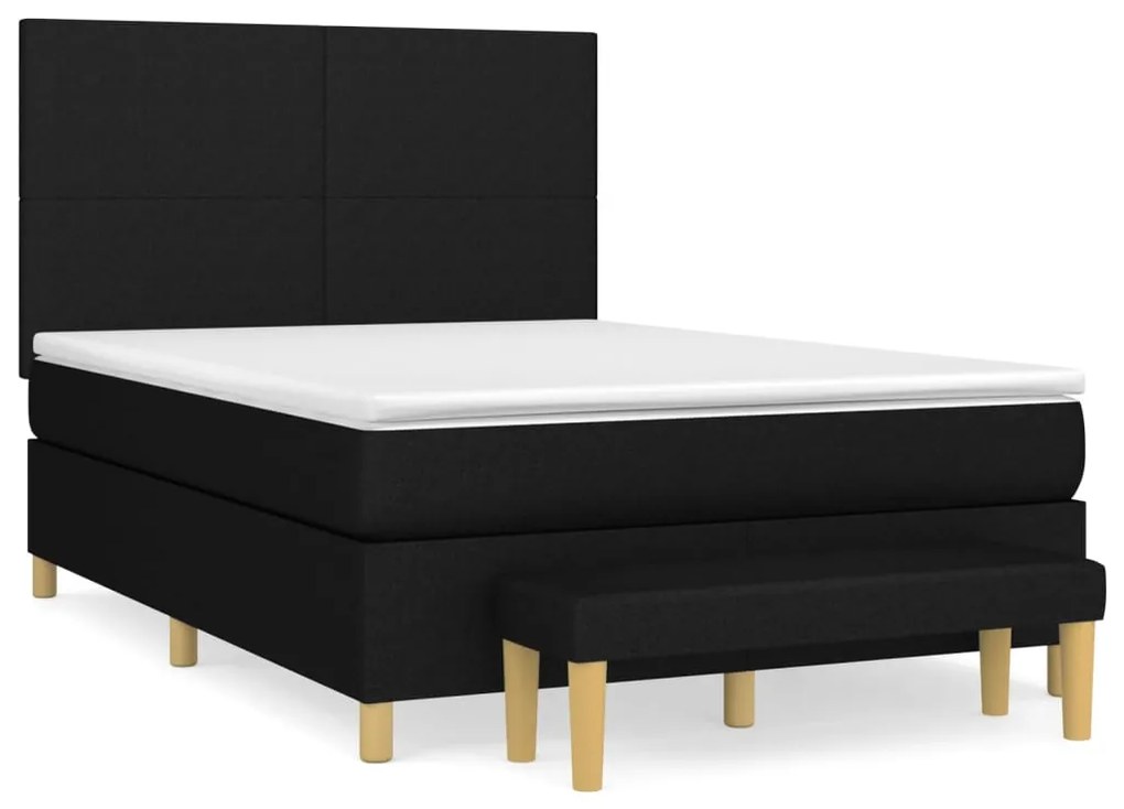Giroletto a molle con materasso nero 140x200 cm in tessuto